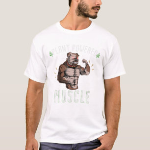 Pflanze Powered Muscles English Bulldog Dog Powerl T-Shirt