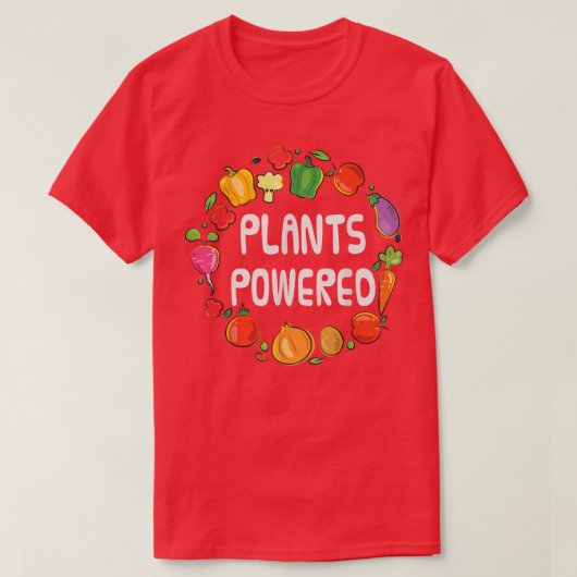Pflanze Powered Vegan T-Shirt Pflanze basierend Ve (Design vorne)