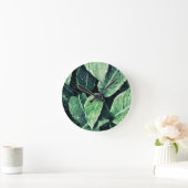 Pflanze Print Groen Kunst Green Art Runde Wanduhr (Zuhause)