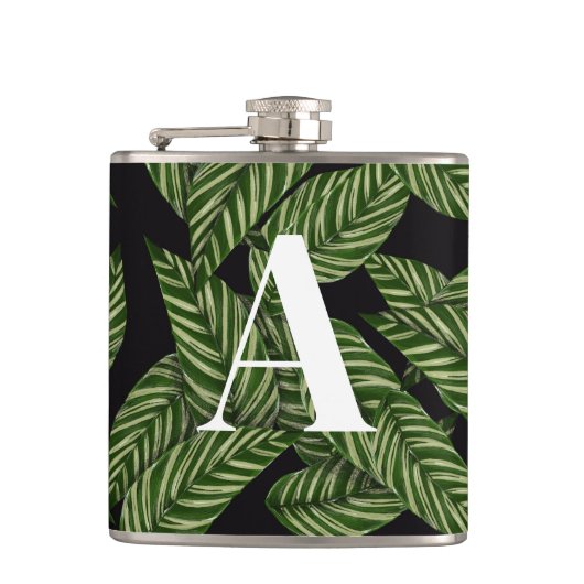 Pflanze Print Monogram Flachmann (Vorderseite)