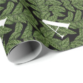 Pflanze Print Monogram Geschenkpapier (Rolleneckpunkt)