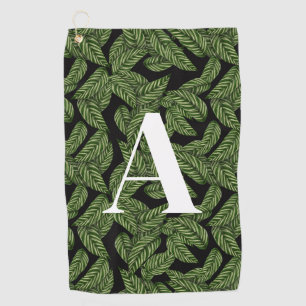Pflanze Print Monogram Golfhandtuch