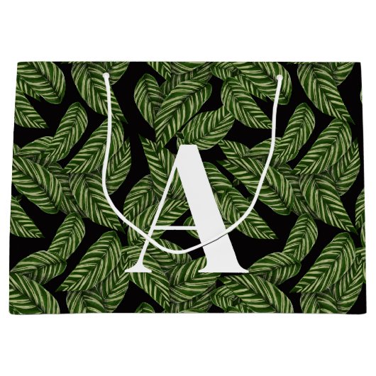 Pflanze Print Monogram Große Geschenktüte (Vorderseite)