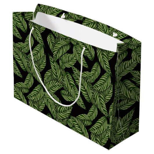 Pflanze Print Monogram Große Geschenktüte (Rückseite Schrägansicht)