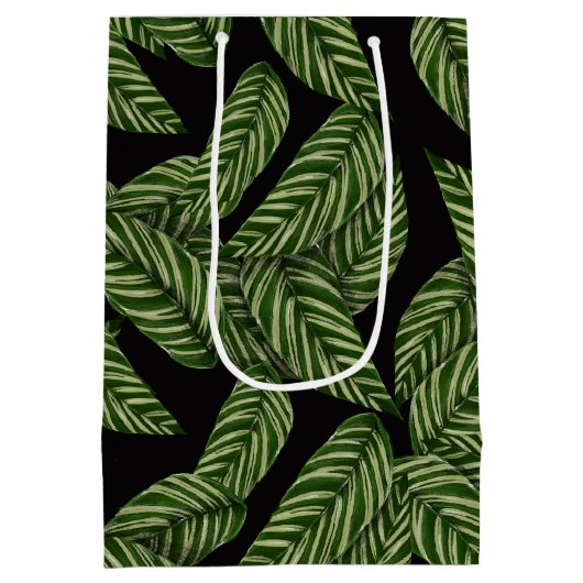 Pflanze Print Monogram Mittlere Geschenktüte (Rückseite)