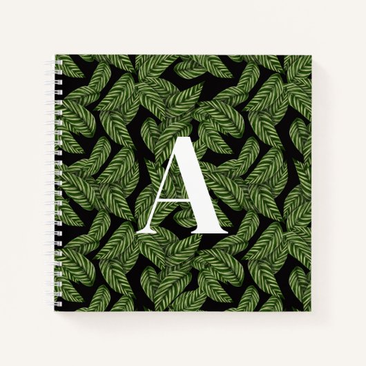 Pflanze Print Monogram Notizblock (Vorderseite)