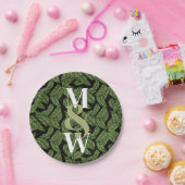 Pflanze Print Monogram Pappteller (Party)