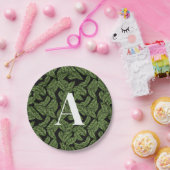 Pflanze Print Monogram Pappteller (Party)