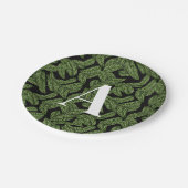 Pflanze Print Monogram Pappteller (Schrägansicht)