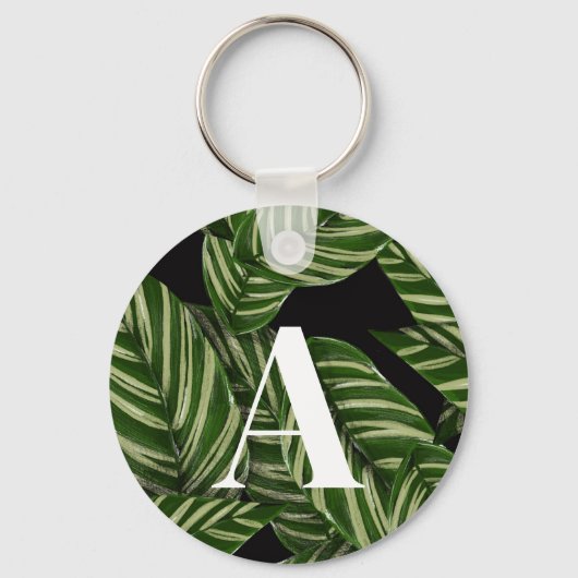 Pflanze Print Monogram Schlüsselanhänger (Vorderseite)