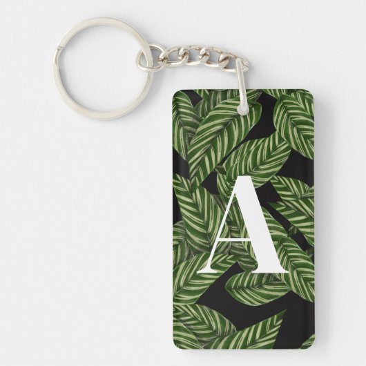 Pflanze Print Monogram Schlüsselanhänger (Vorderseite)