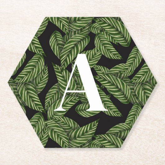 Pflanze Print Monogram Untersetzer (Vorderseite)