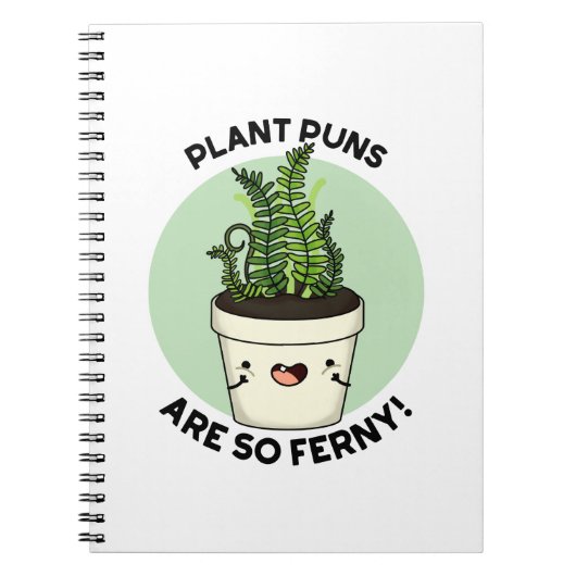 Pflanze Puns sind so Ferny Funny Fern Puff Notizblock (Vorderseite)