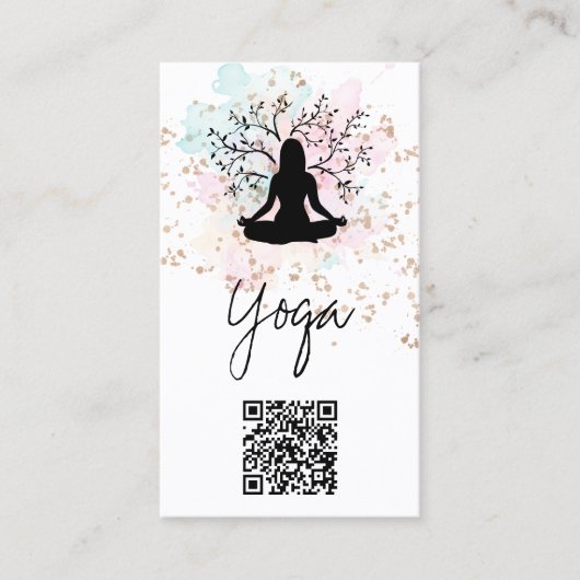 *~* Pflanze QR AP33 Rainbow Spiritueller Yoga Visitenkarte (Vorderseite)