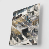 Pflanze Quadratische Wanduhr (Winkel)
