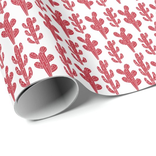 Pflanze Roter Kaktus Geschenkpapier (Rolleneckpunkt)