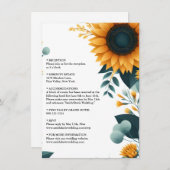 Pflanze Rustikaler Garten Grüne Sonnenblumen Hochz Begleitkarte (Vorne/Hinten)