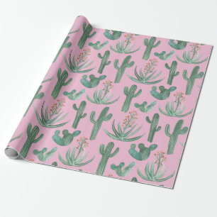 Pflanze Saguaro Cactus und Wüste Aloe Geschenkpapier