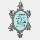 Pflanze Samen der Freude Schneeflocken Zinn-Ornament (Links)