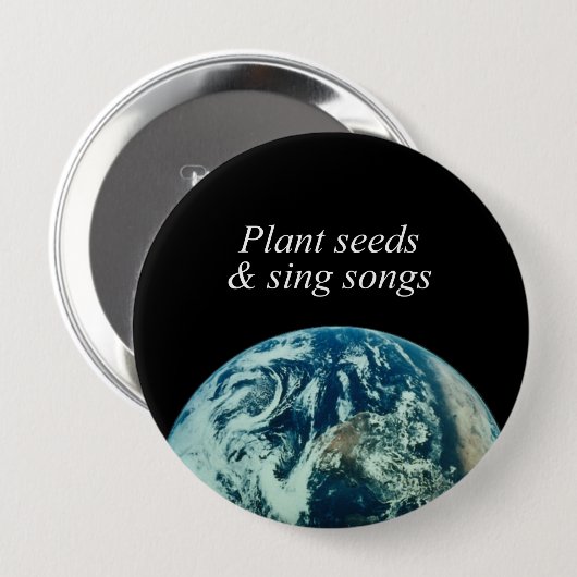 Pflanze Samen und Gesang Button (Vorne & Hinten)