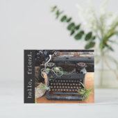 Pflanze Schreibmaschine Postkarte (Stehend Vorderseite)
