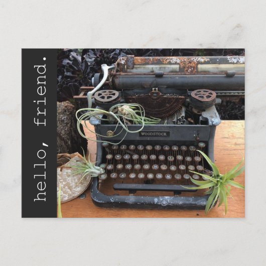 Pflanze Schreibmaschine Postkarte (Vorderseite)