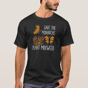 Pflanze Seidenpflanze Monarch Schmetterling Kräute T-Shirt