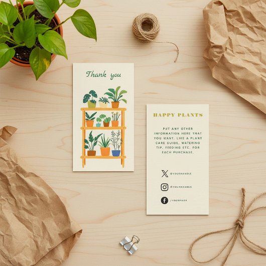 Pflanze Shop Danke Einlegen der Karte