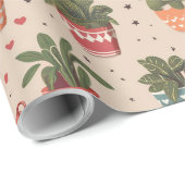Pflanze sind Friends-Muster für gepunktete Pflanze Geschenkpapier (Rolleneckpunkt)