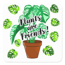 Pflanze sind Friends Potted Monstera Aufkleber
