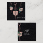 Pflanze Sitter Macarme Artist Hanging Pflanze Quadratische Visitenkarte (Vorne/Hinten)