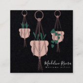 Pflanze Sitter Macarme Artist Hanging Pflanze Quadratische Visitenkarte (Vorderseite)