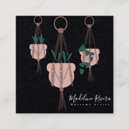 Pflanze Sitter Macarme Artist Hanging Pflanze Quadratische Visitenkarte