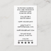 Pflanze Sitter Pflanze Wasserversorgung Wohnhaus Visitenkarte (Rückseite)