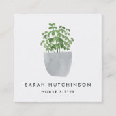 Pflanze | Sitter Quadratische Visitenkarte (Vorderseite)