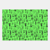 Pflanze Sukkulente Kakteen Handmade Neon Geschenk Geschenkpapier Set (Vorderseite)