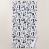 Pflanze Sukkulente und handgefertigte Kakteen Must Strandtuch (Vorderseite)