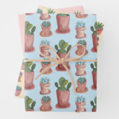 Pflanze Sukkuline und Cacti-Wasserfarbengeschenk Geschenkpapier Set (Beispiel)