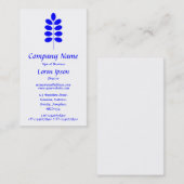 Pflanze Symbol - Blau auf Weiß Visitenkarte (Vorne/Hinten)