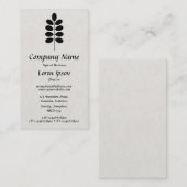 Pflanze Symbol - Schwarz auf Leinwand Visitenkarte (Vorne/Hinten)