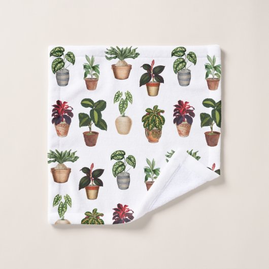 Pflanze Terracotta Pots Muster Badhandtuch Set (Waschlappen)