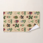 Pflanze Terracotta Pots Muster Badhandtuch Set (Handtuch)