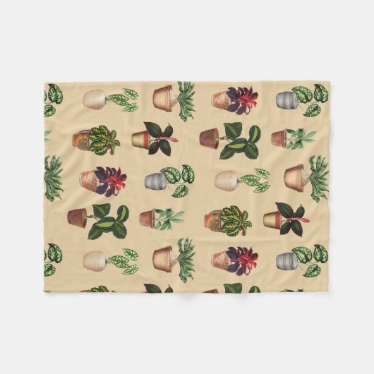 Pflanze Terracotta Pots Muster Fleecedecke (Vorderseite (Horizontal))