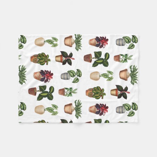 Pflanze Terracotta Pots Muster Fleecedecke (Vorderseite (Horizontal))