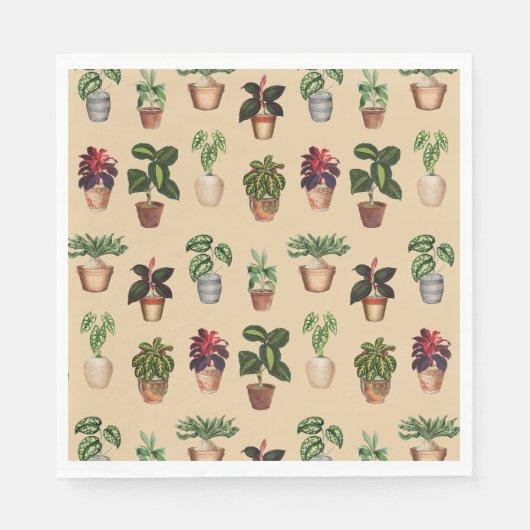 Pflanze Terracotta Pots Muster Serviette (Vorderseite)