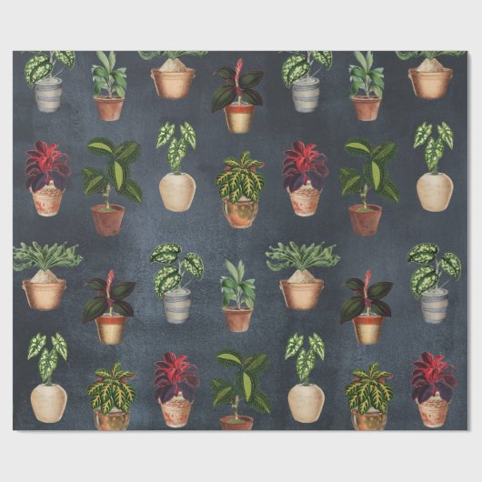 Pflanze Terracotta Pots Rustikal Geschenkpapier (Flach)