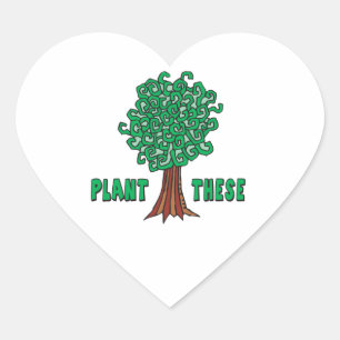 Pflanze Trees Herz-Aufkleber
