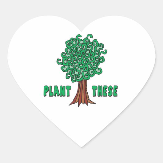 Pflanze Trees Herz-Aufkleber (Vorderseite)