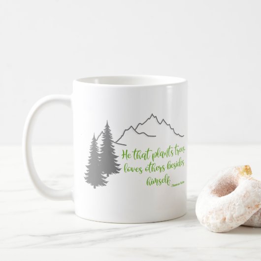 Pflanze Trees Zitat Thomas Fuller, Grafik Kaffeetasse (Mit Donut)