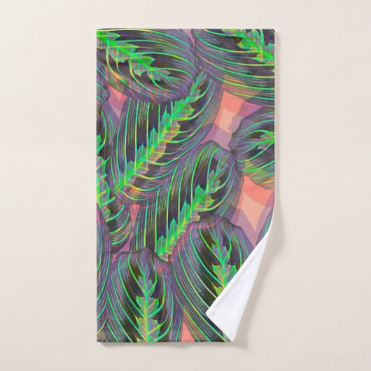 Pflanze Tropical Calathea Maranta Leaf Muster Badhandtuch Set (Handtuch)